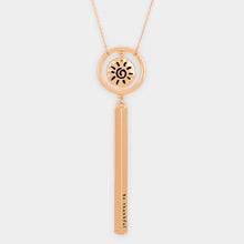 Load image into Gallery viewer, Rose Gold Be thankful _ Patterned Sun Necklace
