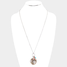 Load image into Gallery viewer, Silver Metal Mermaid Round Pendant Whale Tail Charm Necklace
