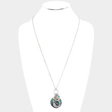 Load image into Gallery viewer, Silver Metal Mermaid Round Pendant Whale Tail Charm Necklace
