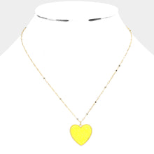 Load image into Gallery viewer, Yellow Druzy Heart Pendant Necklace
