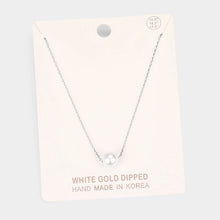 Load image into Gallery viewer, White White Gold Dipped 8 mm Pearl Pendant Necklace
