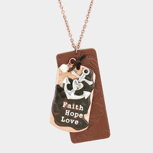 Load image into Gallery viewer, Silver &quot;Faith Hope Love&quot; Metal Anchor Pearl Charm Pendant Necklace
