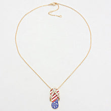 Load image into Gallery viewer, Gold USA Slipper Pendant Necklace
