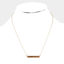 Load image into Gallery viewer, Gold Marble Gem Textured Metal Trim Pendant Necklace
