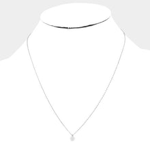 Load image into Gallery viewer, White Secret Box White Gold Dipped CZ Round Pendant Necklace
