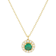 Load image into Gallery viewer, Gold Gold Dipped CZ Round Pendant Necklace
