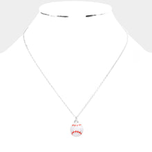 Load image into Gallery viewer, White 3D Baseball Pendant Necklace
