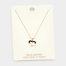 Load image into Gallery viewer, Rose Gold Gold Dipped Metal Heart Pendant Necklace

