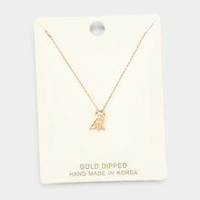 Load image into Gallery viewer, Rose Gold Gold Dipped Metal Puppy Pendant Necklace
