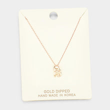 Load image into Gallery viewer, Rose Gold Gold Dipped Metal Puppy Pendant Necklace
