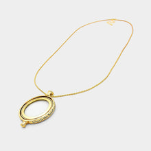 Load image into Gallery viewer, Gold Revolving Magnifying Glass Pendant Necklace
