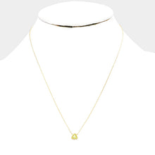 Load image into Gallery viewer, Yellow Gold Dipped Cubic Zirconia Triangle Pendant Necklace
