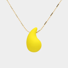 Load image into Gallery viewer, Yellow Matte Colored Teardrop Pendant Necklace
