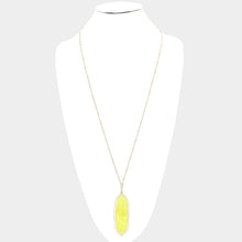 Load image into Gallery viewer, Yellow Hexagonal Celluloid Acetate Pendant Long Necklace
