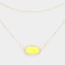 Load image into Gallery viewer, Yellow Marbled Hexagon Pendant Double Layered Necklace
