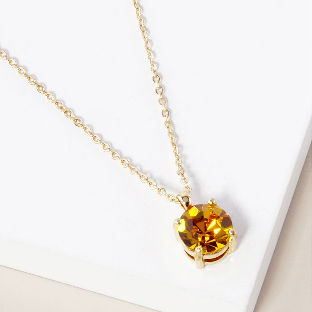 Yellow November - Birthstone Pendant Necklace