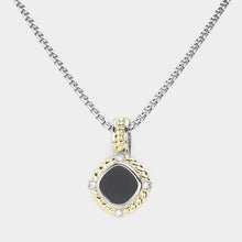 Load image into Gallery viewer, Black 14K Gold Plated Two Tone Onyx Pendant Necklace
