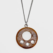 Load image into Gallery viewer, Silver Wood Disc Cut out Pendant Necklace
