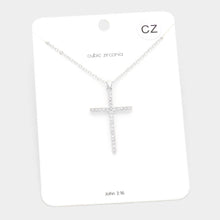 Load image into Gallery viewer, CZ Embellished Cross Pendant Necklace
