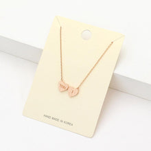 Load image into Gallery viewer, Rose Gold You I Message Metal Double Heart Pendant Necklace
