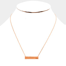 Load image into Gallery viewer, Rose Gold Faith _ Brass Metal Rectangular Pendant Necklace
