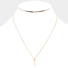 Load image into Gallery viewer, Rose Gold Brass Fork Pendant Necklace
