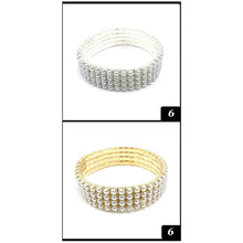 Load image into Gallery viewer, White 12PCS - 4Rows Pearl Tennis Stretch Bracelets
