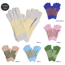 Load image into Gallery viewer, Patterned Knit Touch Smart Gloves 12 Pairs
