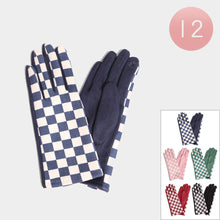 Load image into Gallery viewer, Checkerboard Touch Smart Gloves 12 Pairs
