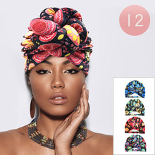 Load image into Gallery viewer, Abstract Patterned Turban Hats 12 Pack
