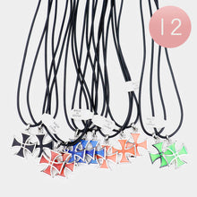 Load image into Gallery viewer, 12PCS - Cross Pendant Cord Necklaces
