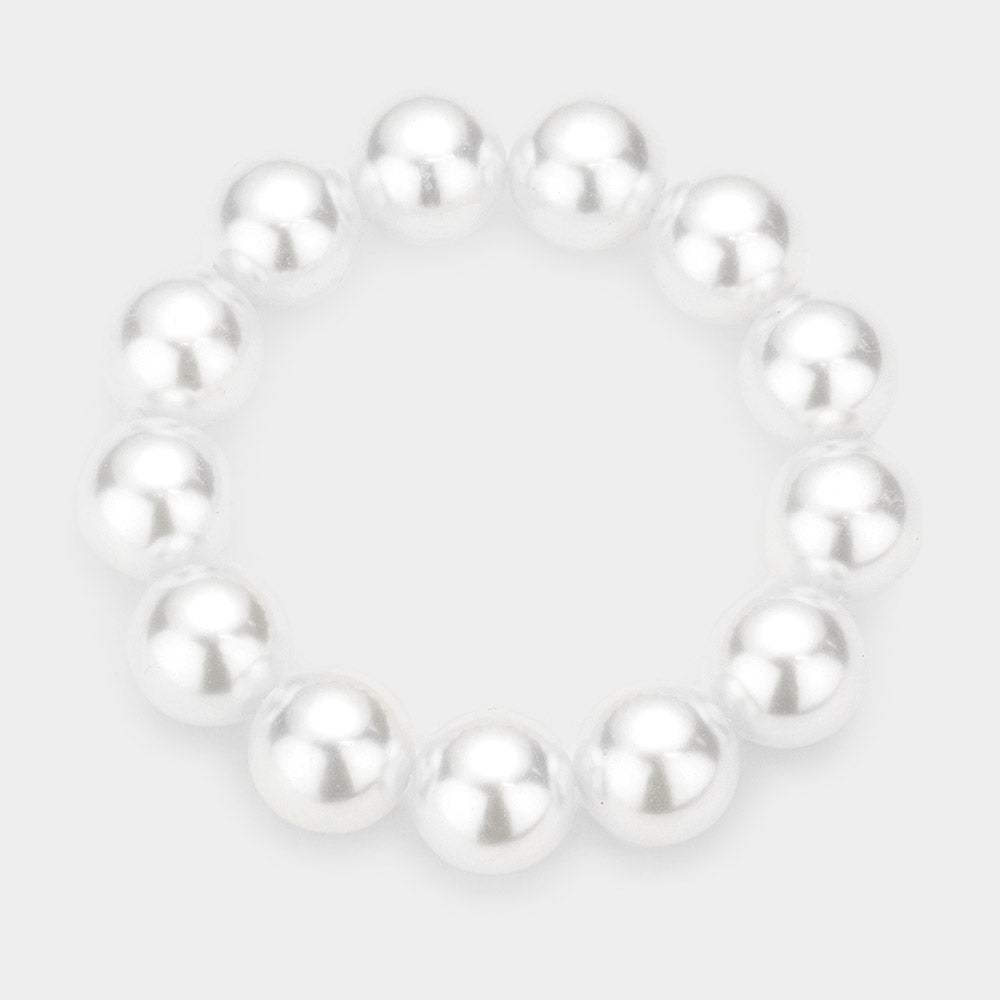 White Pearl Stretch Bracelet