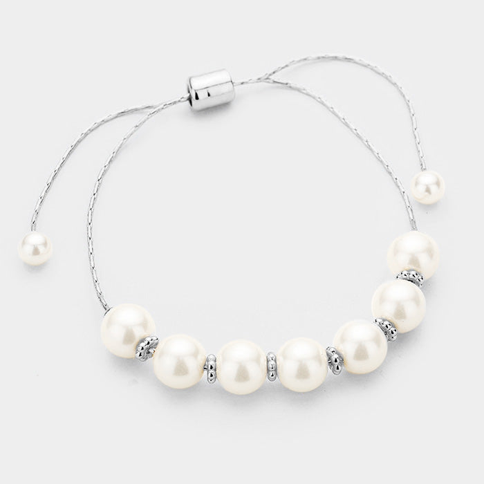 White Pearl Cinch Bracelet