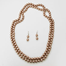 Load image into Gallery viewer, Brown 58&quot; Pearl Long Necklace
