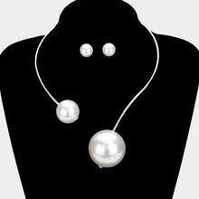 Load image into Gallery viewer, White Double Pearl Open Choker Necklace
