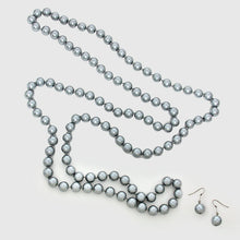 Load image into Gallery viewer, Silver 60&quot; Pearl Necklace
