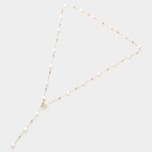 Load image into Gallery viewer, Cream Pearl Strand Y Shaped Necklace
