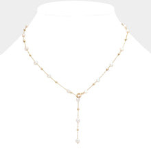 Load image into Gallery viewer, Cream Pearl Strand Y Shaped Necklace
