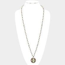 Load image into Gallery viewer, Letter H Monogram Pearl Beaded Watch Printed Long Necklace
