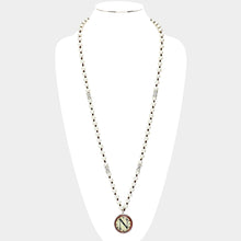 Load image into Gallery viewer, Letter N Monogram Pearl Beaded Watch Printed Long Necklace
