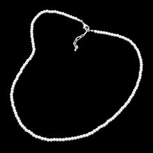 Load image into Gallery viewer, White White Gold Dipped Brass Metal 3mm Pearl Necklace
