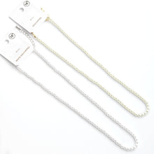 Load image into Gallery viewer, White White Gold Dipped Brass Metal 4mm Pearl Necklace
