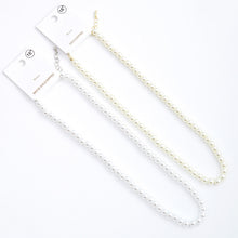 Load image into Gallery viewer, White White Gold Dipped Brass Metal 6mm Pearl Necklace
