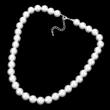 Load image into Gallery viewer, White White Gold Dipped Brass Metal 12mm Pearl Necklace
