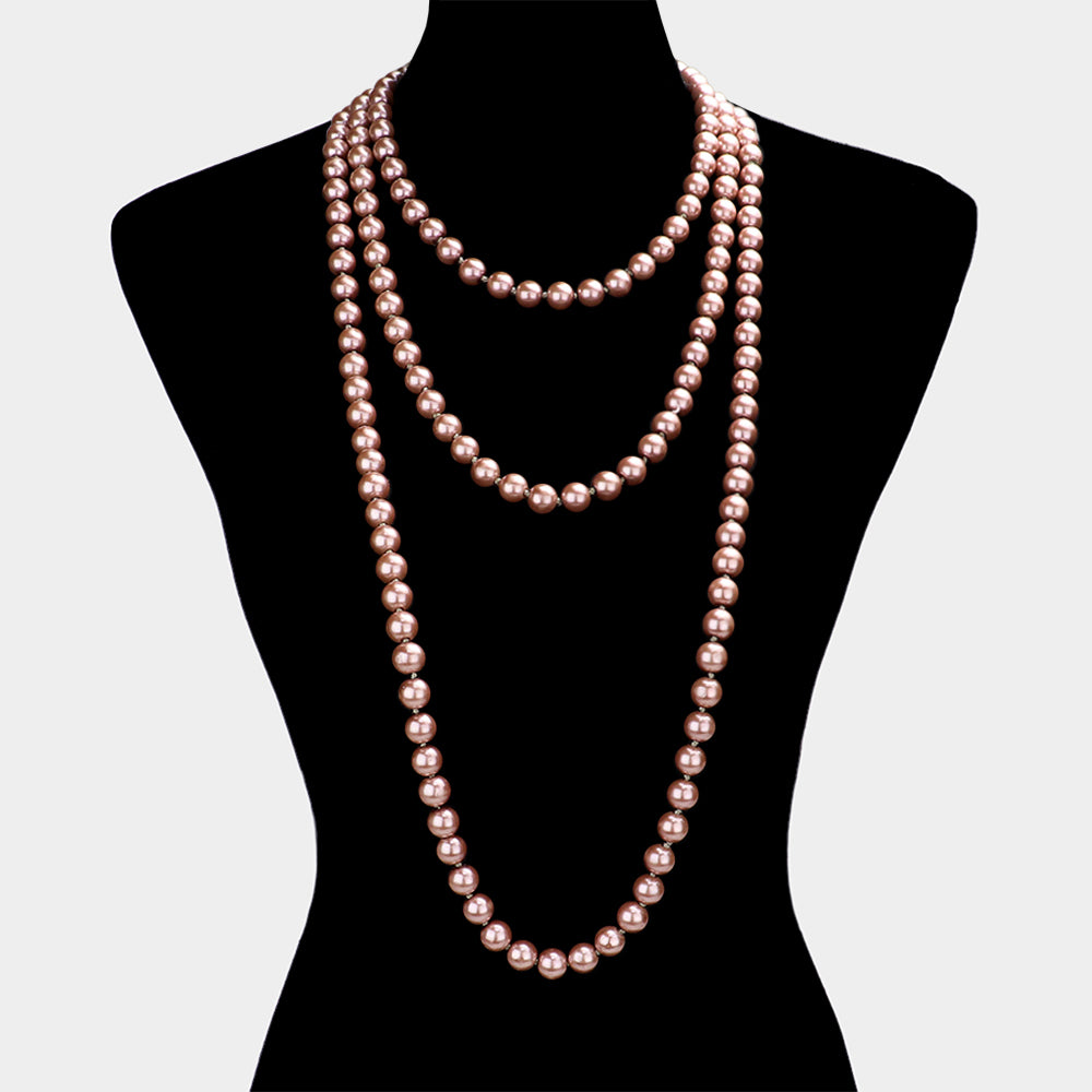 Pink Pearl Long Necklace