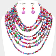 Load image into Gallery viewer, Pearl Multi Strand Bib Necklace
