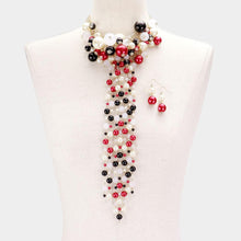 Load image into Gallery viewer, Pearl Cluster Vine Fringe Bib Necklace
