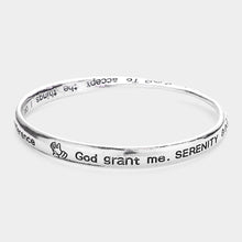 Load image into Gallery viewer, Silver The Serenity Prayer Message Bangle Bracelet
