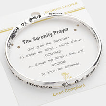 Load image into Gallery viewer, Silver The Serenity Prayer Message Bangle Bracelet
