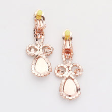 Load image into Gallery viewer, Rose Gold Teardrop Crystal Rhinestone Vine Drop Collar Necklace Clip on Earring Set
